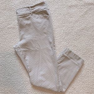 New York & Company Low Rise Khaki Polka Dot Cropped Pants